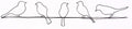 Graham & Brown 41-221 Bird on a Wire Metal Wall Art, Black, 5.00" x 23.00"