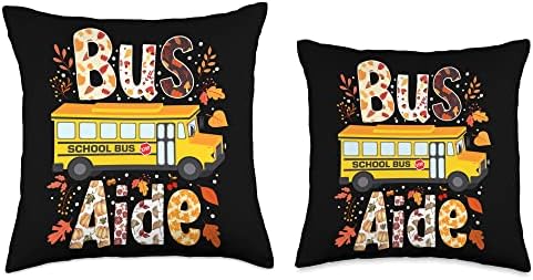 Leopard Pumpkins Bus Driver Fall Bus Aide Thanksgiving Throw Pillow - Image 3