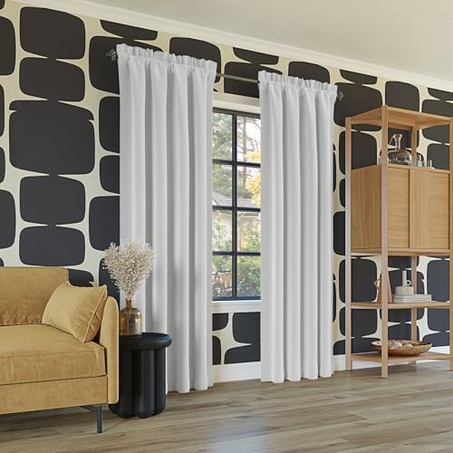 Sun Zero Oslo Theater Grade Extreme 100% Blackout Rod Pocket Curtain Panel, 52" x 63", White