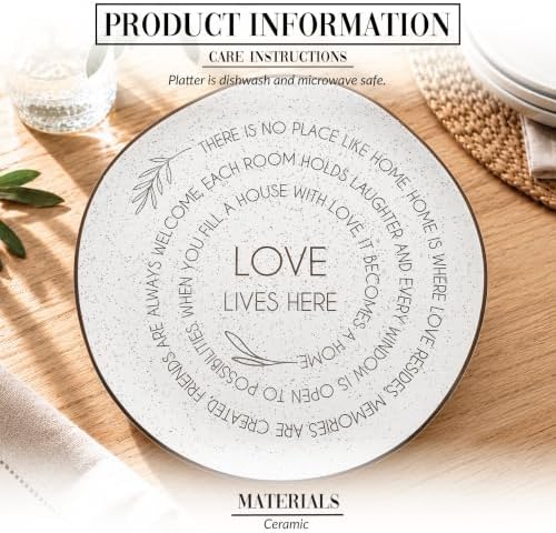 Pavilion Gift Company - Love Lives Here - 10.5" Serving Tray Platter Plate Thanksgiving Fall Serveware Friendship Family Housewarming Apartmentwarming - Image 2