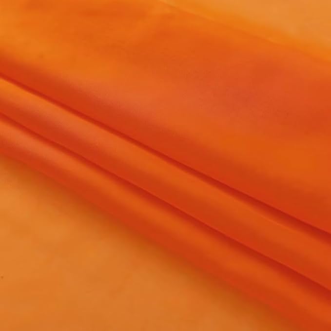 SpaceDresser Basic Rod Pocket Sheer Voile Window Curtain Panels Orange 2 Panels 52 Width 54 Inch Long for Kitchen Bedroom Children Living Room Yard(Orange,52 W x 54 L)