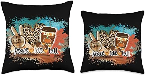 PEACE LOVE FALLPUMPKING SPICE FALL THANKSGIVING LEPARD Throw Pillow - Image 3