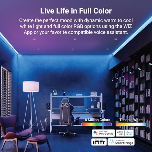 HALO HLB LED Recessed Lighting 4 in Smart Wi-Fi RGBWW Canless ceiling Light