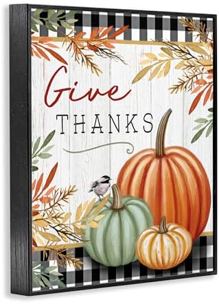 Thanksgiving Gingham Pumpkin, 11 x 14 Inch Framed Giclée Print - Image 2