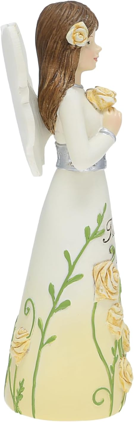 Pavilion Gift Company - Treasured Friend - 5" Angel Figurine Floral Spring Home Decor Bestie BFF Best Friend Present