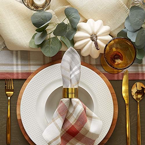 DII Christmas Thanksgiving Holiday Tabletop Décor Collection Decorative Napkin Ring Holder Set, 1.6 Dia x 1.25" Height, Always Grateful Gold, 4 Piece - Image 6
