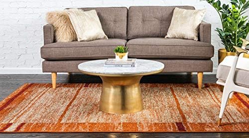 Unique Loom Autumn Collection Modern Contemporary Casual Abstract Area Rug (Beige/ Terracotta Rustic, 2 x 3 ft Rectangular) - Image 3