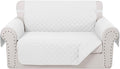 Reversible Loveseat Sofa Covers Couch Cover Furniture Protector(Loveseat Small,White/White)