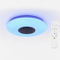 Upgrade 15 inch Dimmable LED Music Ceiling Light with Bluetooth Speaker 24W, Bluetooth Control via Smart Phone APP, Flush Mount Ceiling Light Family Bedroom (Remote Includes)