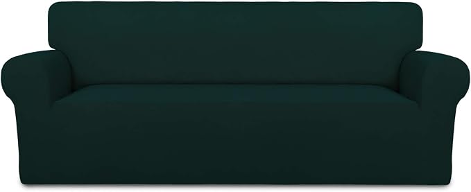 PureFit Stretch Couch Covers for Sofa Large Sofa Slipcovers Deep Teal | 1-Piece Sofa Cover Washable Soft Couch Protector, Couch Slipcover with Non Skid Foam and Elastic Bottom for Kids, Dogs