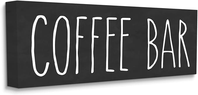 Coffee Bar Casual Typography Sign, 13 x 30 Inch Canvas Wall Art | Stupell Industries · By Lettered and Lined · Ready to hang · Casual kitchen decor · Made in USA