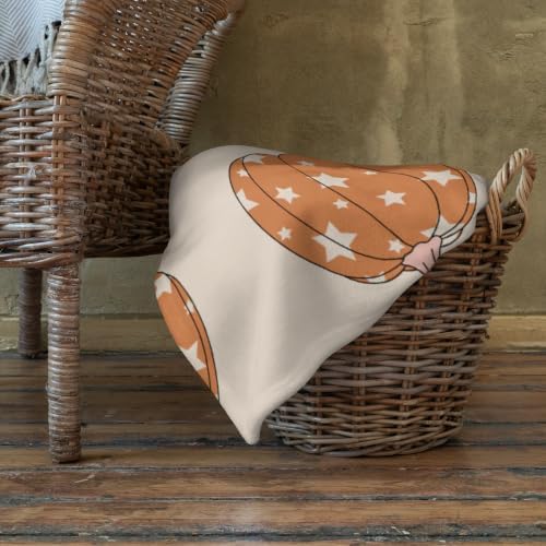 Retro Pumpkin Thanksgiving Fall Theme Graphic Throw Blanket - Image 2