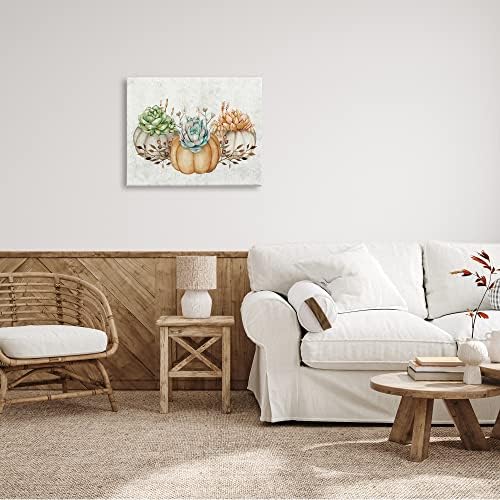 Chic Pumpkin Succulent Autumn, 24 x 30 Inch Canvas Wall Art - Image 3
