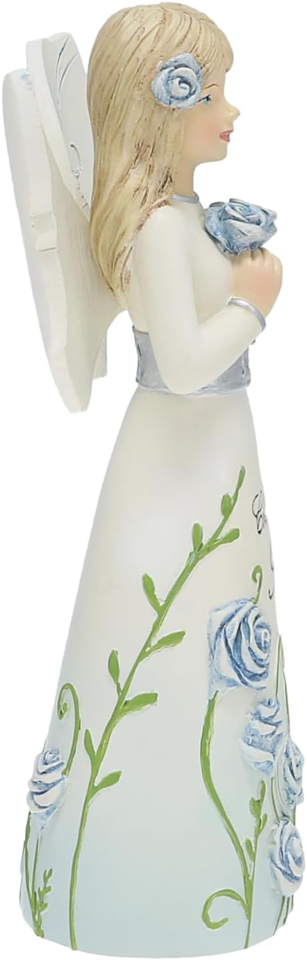 Pavilion Gift Company - Cherished Sister - 5" Angel Figurine Floral Spring Home Decor Sister Sibling from Brother Present
