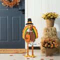Glitzhome 30'H Thanksgiving Wood Turkey Porch Sign, Farmhouse Turkey Pumpkin Welcome Standing Decor for Fall Harvest, Rustic Autumn Decor by Glitzhome
