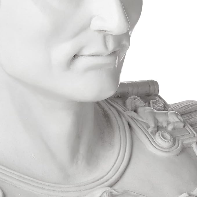 Design Toscano Augustus Caesar Primaporta Bust Statue, Classic Roman Library or Office Decor, 10 Inches Wide, 6 Inches Deep, 18 Inches High, Handcast Polyresin, Antique Stone Finish
