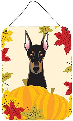 Caroline's Treasures BB2051DS1216 Doberman Thanksgiving Wall or Door Hanging Prints Aluminum Metal Sign Kitchen Wall Bar Bathroom Plaque Home Decor Front Door Plaque, 12x16, Multicolor by CarolinesTreasures