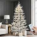 YITAHOME 7.5ft Prelit Birch Tree White Aspen Fir Christmas Tree with Remote by YITAHOME