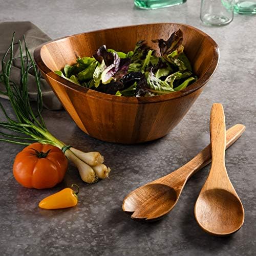 Gibson Home Sherwood 3-Piece Acacia Wood Salad Bowl Set, 32 Quart Large Serving Bowls, Natural Finish, Durable & Eco-Friendly - Image 6