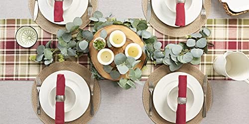 DII Fall & Thanksgiving Dining Table Décor Reusable Cotton Fabric, Table Runner, 13x108, Rustic Homespun Plaid - Image 6