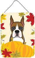 Caroline's Treasures BB2029DS1216 Boxer Thanksgiving Wall or Door Hanging Prints Aluminum Metal Sign Kitchen Wall Bar Bathroom Plaque Home Decor Front Door Plaque, 12x16, Multicolor by CarolinesTreasures