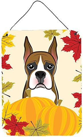 Caroline's Treasures BB2029DS1216 Boxer Thanksgiving Wall or Door Hanging Prints Aluminum Metal Sign Kitchen Wall Bar Bathroom Plaque Home Decor Front Door Plaque, 12x16, Multicolor by CarolinesTreasures