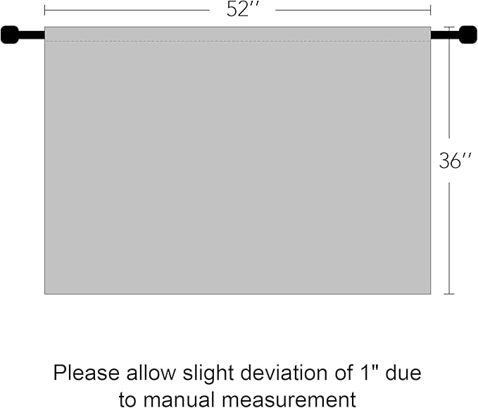 RYB HOME Short Curtains for Small Window, Sunmmer Heat Light Blocking Privacy Protection Curtains for Sunroom Laundry Room Stair Window, Width 52 by Length 36, Greyish White, Set of 2