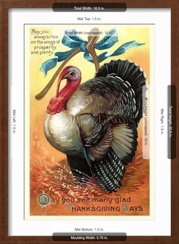 Art.com Wall Art Print Turkey and Wishbone on Brown Frame, 16" x 22" - Image 5