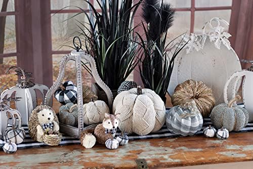 Boston International Pumpkin Décor Autumn & Fall Decorations, Medium, Chevron- Black/Cream - Image 2