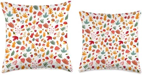 Fall Autumn Harvest Halloween Thanksgiving leaf leaves fun Throw Pillow - Image 3