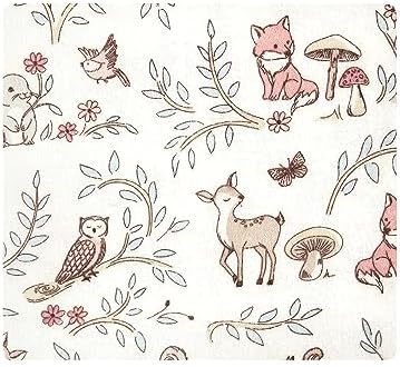 Hudson Baby Unisex Baby Cotton Poly Flannel Receiving Blankets, Girl Woodland Pals, One Size - Image 3