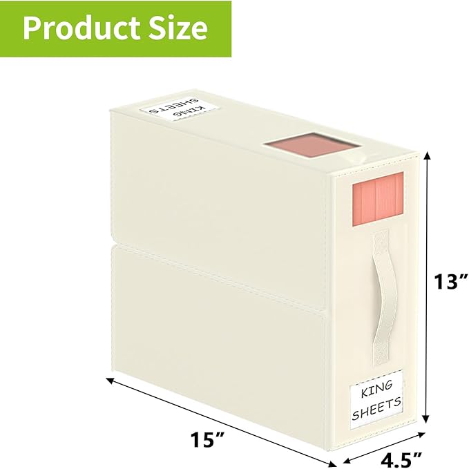Aokeyee Foldable Bed Sheet Organizers and Storage - 4 Pack(Queen or King Size) Sheet Set Organizer for Bed Sheets,Pillowcases,Linen Closet Organizer for Bedding Clothes Towels(lvory)