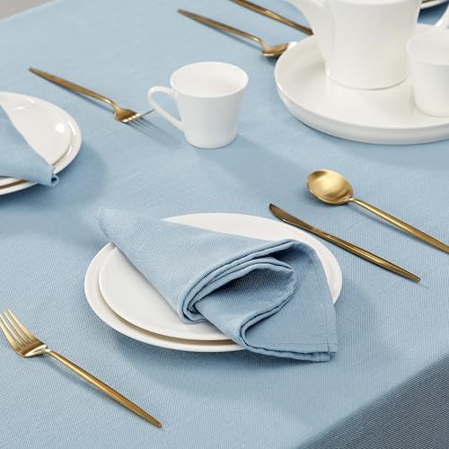 Laura Ashley Esme Decorative Tablecloth, 60" x 84", Chambray Blue - Image 3