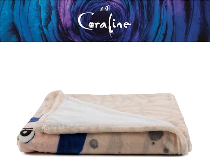 Coraline Button Eyes Bedding Super Soft Cozy Plush Throw, 46 in x 60 in, (Officially Licensed Product) by Franco