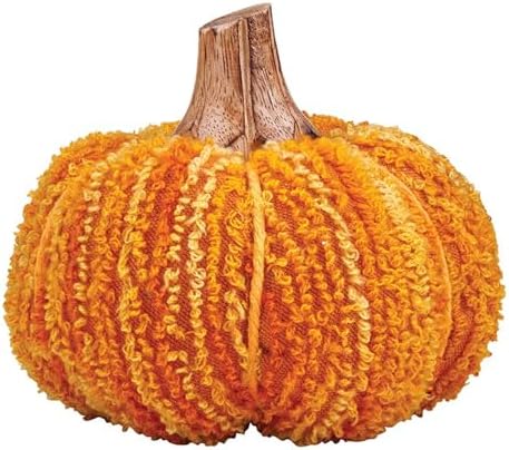 47th & Main Fall Décor Fabric Pumpkin Tabletop Mantel Shelf Thanksgiving Halloween Decorations for Home, Large, Golden Harvest by 47thMain