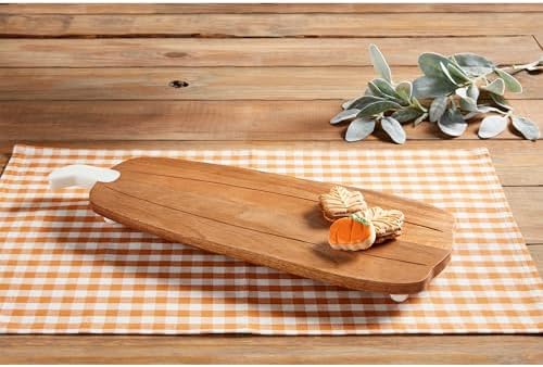Mud Pie Footed Long Pumpkin Board; 20" x 7 1/4" - Image 2