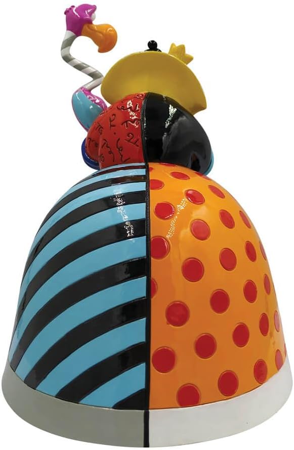 Enesco Disney by Romero Britto Alice in Wonderland Queen of Hearts Holding Flamingo Mallet Figurine, 8.27 Inch, Multicolor