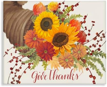 Stupell Industries 'Give Thanks Autumn Cornucopia'| Canvas Art by StupellIndustries