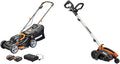 Worx 40V 17" Cordless Lawn Mower for Small Yards Bundle with 12 Amp 7.5" Electric Lawn Edger and Trencher
