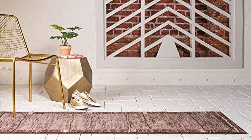 Unique Loom Autumn Collection Modern Contemporary Casual Abstract Area Rug (Brown/ Beige Border, 2 x 6 ft Runner) - Image 3
