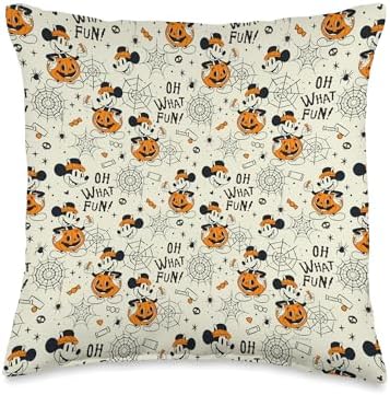 Disney Mickey Mouse Jack-O’-Lantern Oh What Fun Halloween Throw Pillow