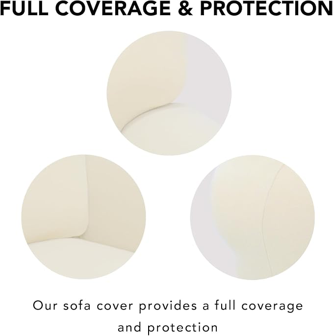 PureFit Stretch Oversized Loveseat Covers Couch Covers for Sofa Ivory