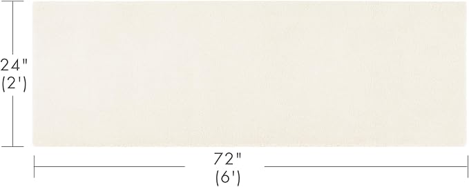 Madison Park Marshmallow Highly Absorbent Bath Runner, 24 x 72, Cream | Non slip Backing, Spa Quality Luxurious Plush Bath Rug for Bathroom, Quick Dry, OEKO TEX