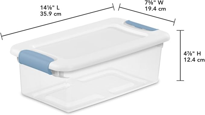 Sterilite 24-Pack Latching Box, Under Bed Storage Bins with Lids, Clear Plastic, 6 Quart - Heavy-Duty Organizing Containers for Closet, Bathroom, and Office | Heavy-Duty and Stackable Plastic Containers with Latches for Closet, Cabinet, Bedroom, Bathro...