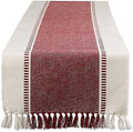 DII Dobby Stripe Table Runner, 13x72, Redwood & Cream Background by DII