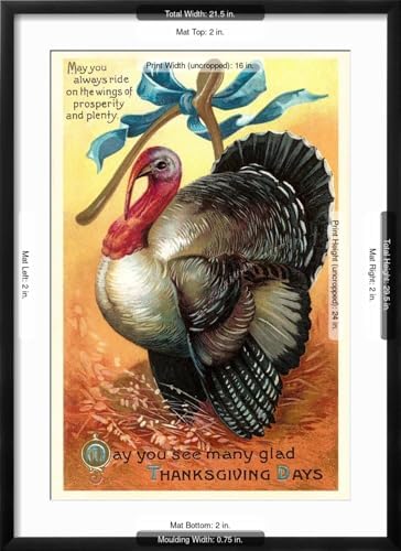 Art.com Wall Art Print Turkey and Wishbone on Black Frame, 21" x 29" - Image 5