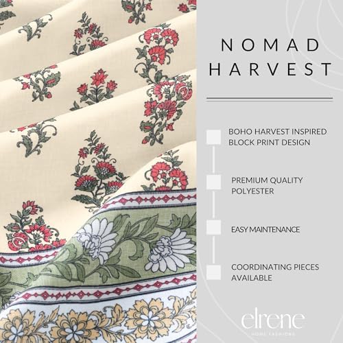 Nomad Harvest Block Print Rectangle Tablecloth, Multicolor - 60" W x 144" L - Image 3