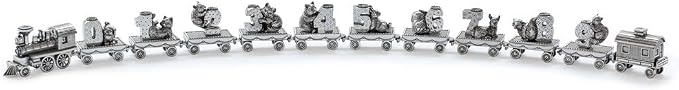 DANFORTH Birthday Train Engine – Candleholder - Handcrafted Pewter Birthday Party Decorations – 1 1/2" Tall by 2 1/2" Wide, Made in USA