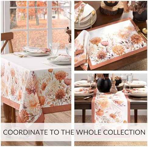 Autumn Blooms Napkins, Set of 4, Multicolor - 17" W x 17" L - Image 4