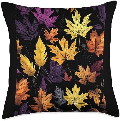 Fall Vibes Autumn Season Autumn Leaves Fall Leaf Thanksgiving Aesthetic Throw Pillow, 18x18, Multicolor by Unknown